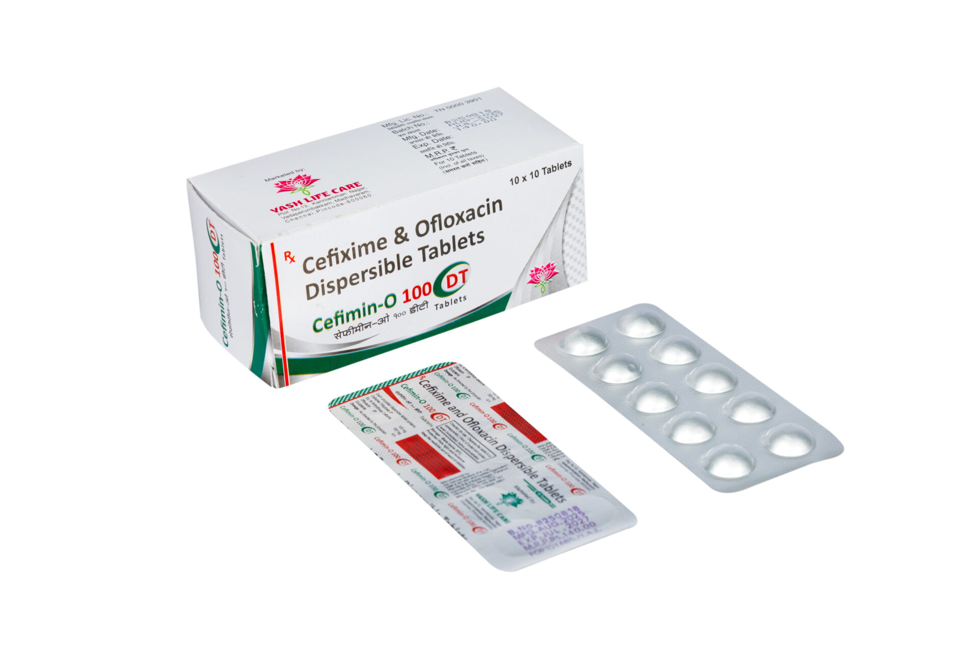 Y-195-1 Cefimin-O 100 DT™ (Cefixime & Ofloxacin Dispersible Tablets) - Image 1